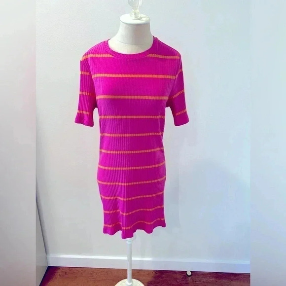 Sanctuary Must Have Stripe Dress in Tangerine Tart Stripe size XL - Picture 3 of 6